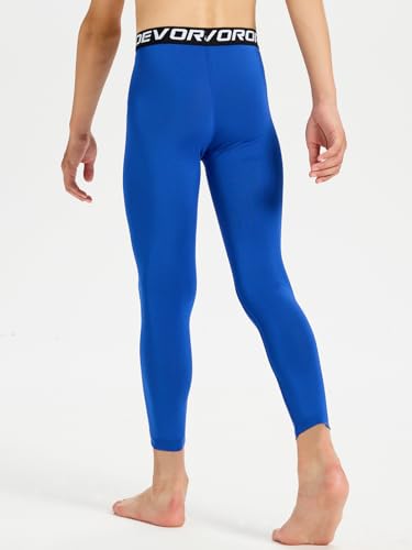 Image of DEVOROPA Boys Leggings Youth Compression Pants Sports Tights Basketball Football Baseball Soccer Baselayer Slim /Regular /Husky