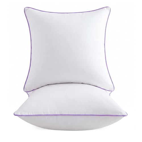 Wuuyuef 20x20 Pillow Inserts Set of 2 Hypoallergenic Square Pillow Inserts Oeko-TEX Certified Virgin Fiber Filling Machine Washable