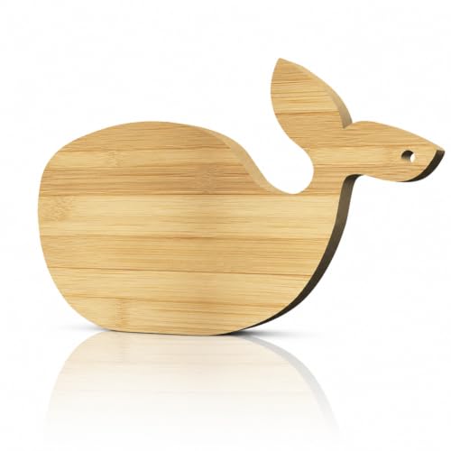 Tabla de Cortar y Servir en Bambú con Diseño de Ballena miniatura 1