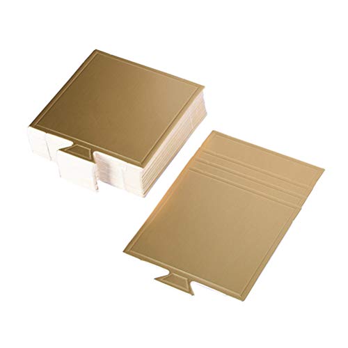 Base cuadrada para pastel de papel dorado BATHVEVE de 100 piezas 2