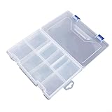 Práctica caja organizadora con múltiples compartimentos, ideal para suministros de manualidades y piezas pequeñas (6 rejillas)