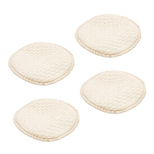 HEMOTON 4pcs Breastfeeding Pads for Leaking Cotton Absorbent Mat Milk Pads 11x11cm Leak-Proof Reusable Breast Pad