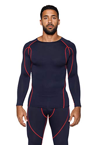 image for Real Essentials 4 Pack: Mens Compression Shirts Long Sleeve Base Layer
