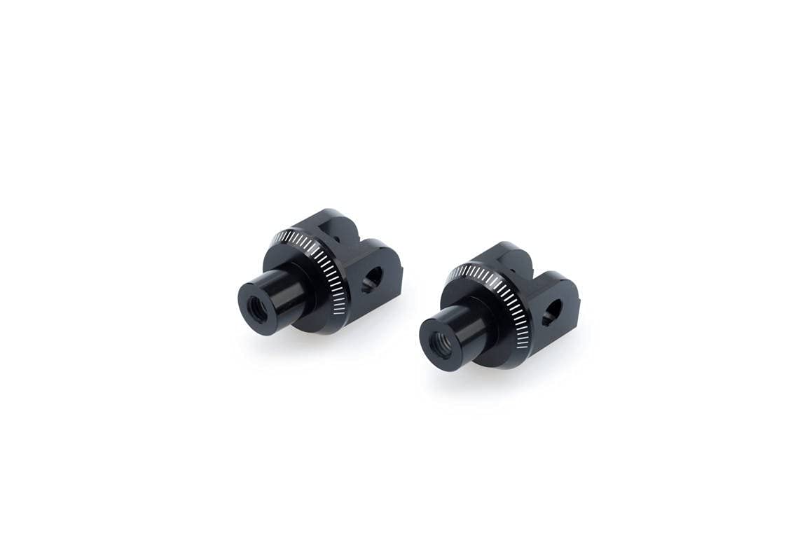 Puig 6338N Adapters Footpegs Rider for Aprilia Shiver 750/Aprilia Shiver 900, Black, Set of 2