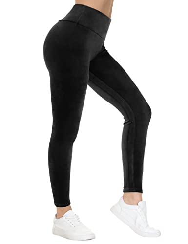 COZZIPLUS Women Velour Legging- High Waisted Buttery Soft Velvet Stretchy Legging2