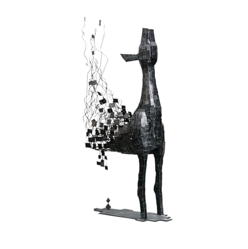 LJHFG63KUYT Mesa de Entrada Adornos Decorativos creativos for Interiores, Gran Escultura de Ciervo Hierro Forjado, Obra Arte Abstracto Estantería