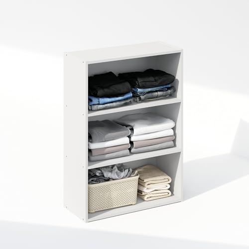 Furinno N11208P Reed 3-Tier Multipurpose Open Shelf Clothing & Closet Storage Organization thumb #3