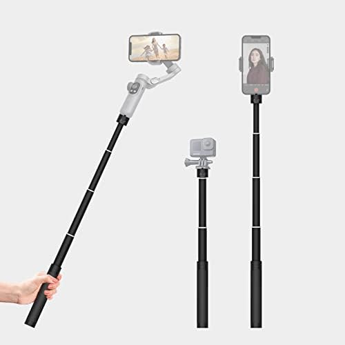 Aochuan E10 Aluminum Extension Rod 28.7” Adjustable Selfie Stick Compatible with 3-Axis Gimbal, Action Camera, Camera w/ 1/4″ Thread Extendable Pole for Videography