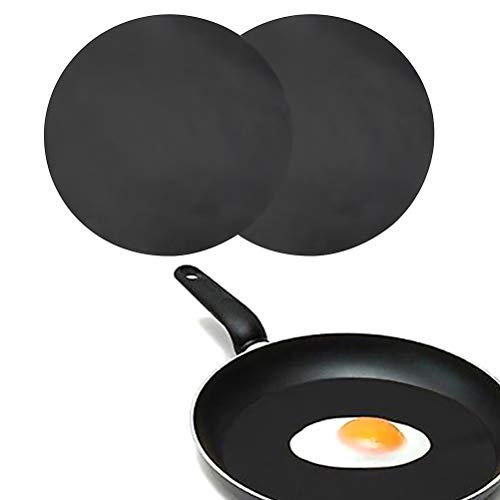 HEEPDD 2er-Pack Runde Antihaftbeschichtete Bratfolien Leicht zu Reinigen PTFE-beschichtet zum Grillen Backen und Kochen für Küche BBQ und Outdoor Cooking