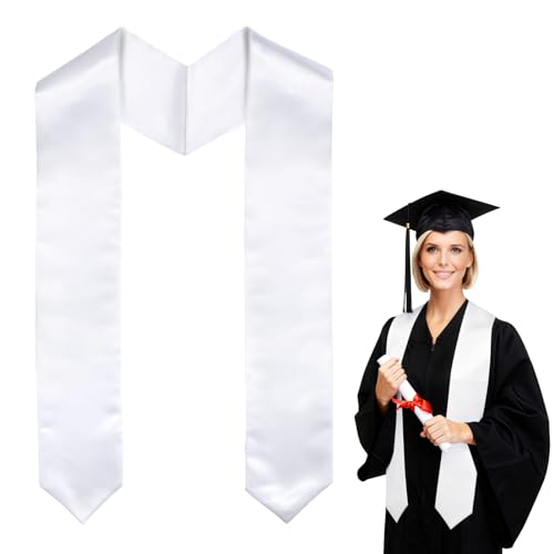 PureGuard Graduation Stole White Graduation Stole Sash Class of 2026 70 Unisex Adults for Academic and Choral Ceremony 1 PCS