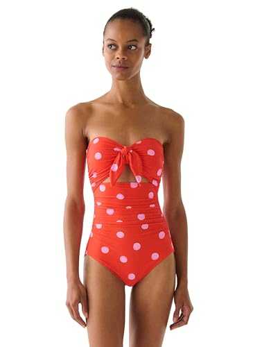 kate spade 水玉模様 ワンピース 160 kate spade new york Women's Tie Front Bandeau One Piece Swimsuit