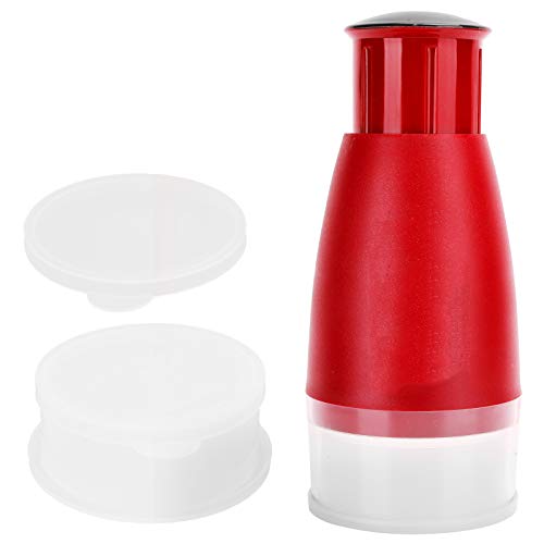Food Chopper, Food Grade Plastic Garlic Chopper Manual Vegetable Chopper Dicer Hand Chopper for Vegetables Nuts with 2pcs Plastic Box(Red)