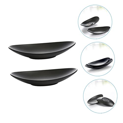 Set 4 platos melamina negro para sushi y postre miniatura 4