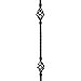 T05 - Iron Balusters - Double Basket - Hollow - 44 in X 1/2 in Square - Box of 10 (Satin Black)