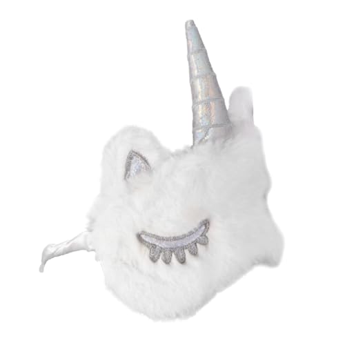 TOGEVAL ユニコーンデザイン遮光眼罩 ふわふわ快適アイマスク 光遮断効果で安眠促進 女性 向けホワイトモデル