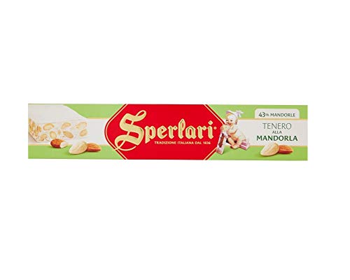 Sperlari Torrone Teneiro de toalha Mandorla suave amêndoa Nougat 43% amêndoa tradição italiana 150 g