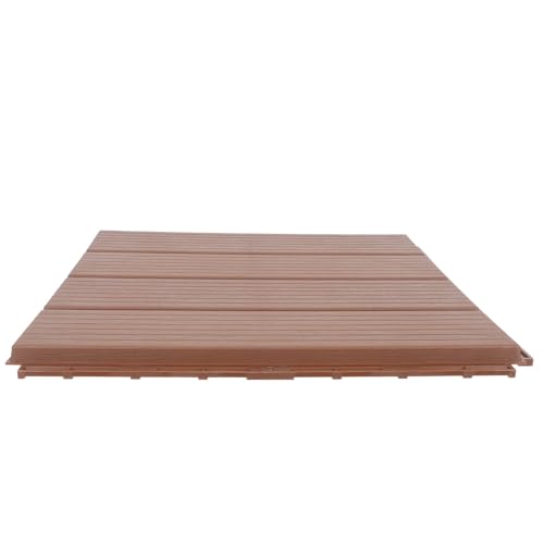 Alipis Revêtement de Sol Bois-Plastique Assorti Résistant et Imperméable Plancher de Jonction pour Balcon et Terrasse Finition Antidérapante Couleur Brun Rouge Strié Usage Extérieur