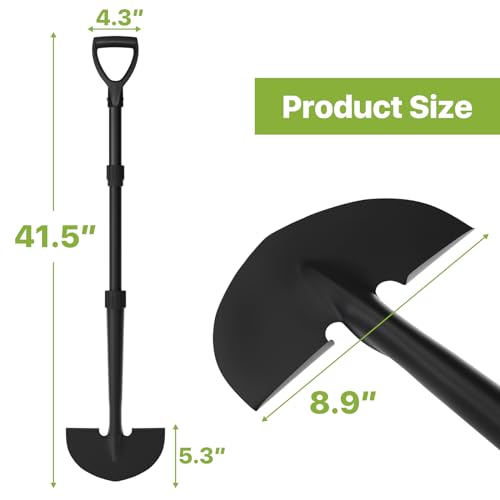 MANXRKUI Edger Lawn Tool, Manual Half Moon Edger for Garden Border, Hand Lawn Edging Tool with D-Grip, 41-inch Long Handle Lawn Edger for Grass, Sidewalk, Yard - Thumbnail 2