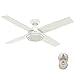 Hunter 59250 Contemporary Dempsey Fresh White Ceiling Fan With Remote, 52-Inch