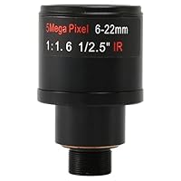 Lobamop CCTV objektiv 1/2,5 6-22mm 5MP montieren varioobjektiv F1.6 Fuer 4MP / 5MP CMOS/CCD Sensor IP/AHD Kamera