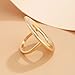 Oval Round Loop Open Statement Ring for Women Fashion 18K Gold Plated Ring Classic Oval Adjustable Ring Dainty Promise Minimalist Rings Jewelry for Women (Gold 1)