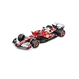 Bburago   Ferrari SF 25 F1 2025#16 Leclerc avec Casque, Voiture Diecast à l'échelle 1:43, réplique détaillée avec vitrine et Socle, Licence Officielle Ferrari, âge recommandé 14+ Ans