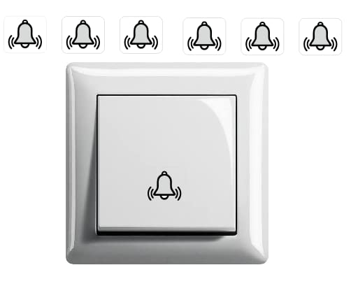 Set Di 6 Adesivi Per Interruttori - Simboli Campanello 15x15mm - Foto 13
