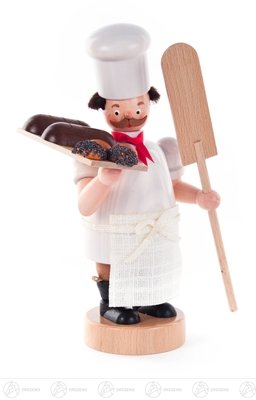 Bonhomme fumeur des Montagnes Métallifères figurine en bois traditionnelle de Noël de 21cm