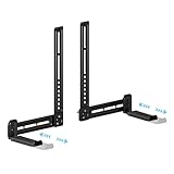 C YECEN Sound Bar Mounts Unter TV or Above TV, Height & Depth Adjustable Soundbar Mount，with Detachable Extension Arms and L-Brackets