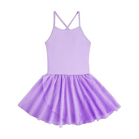 EQSJIU Grape Purple Leotard for Girls 7-8 Camisole Ballerina Dress for Girl Cover