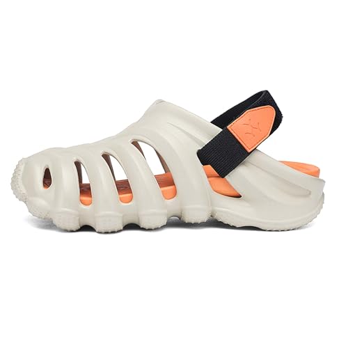Summer Men's Outdoor cave Shoes, Wearing Cool Slippers with Toe caps, Anti Slip Work Garden Shoes