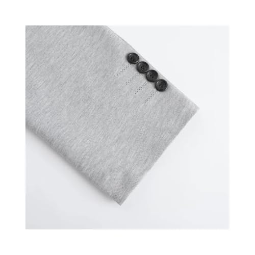 Men Cotton One Button Slim Fit Blazer Solid Sporty Leisure Suit Jacket Lightweight Business Coats4