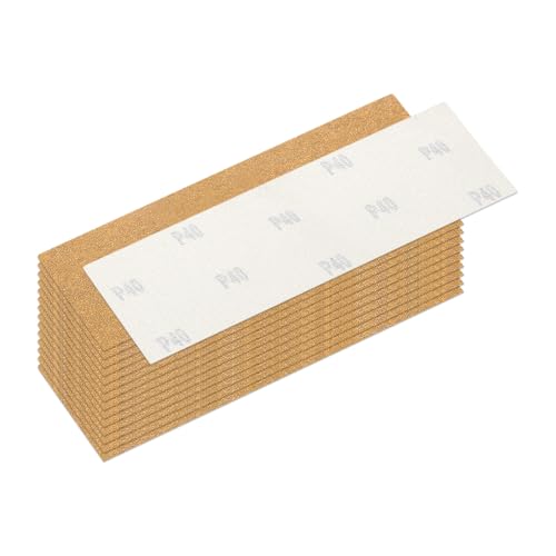 Rebower 15 Pcs 40 Grit Sandpaper 1.2x3.5 Inch Sand Paper Alumina Abrasive