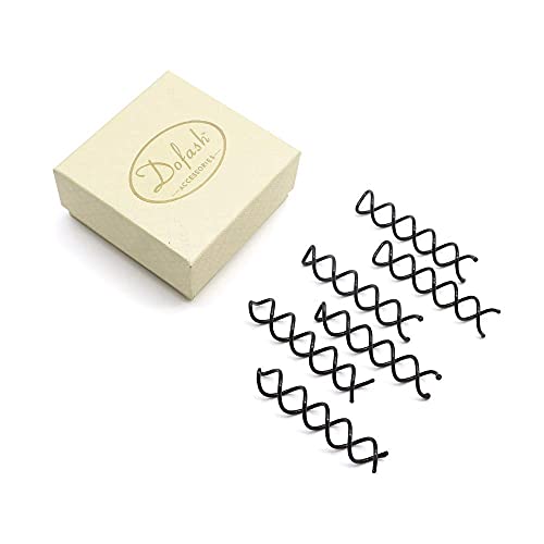 Dofash 6Pcs Twist Screw Hair Pins/Spiral Hair Pins/Non Scratch Rounded Tips/Metal Hair Pins 5.8Cm/2.28In For Hair Bun Decoration For Girls (Black)