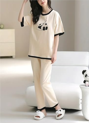 Image of Louis Luxe Womens Korean Night Dress || Full Pyjama Set || Korean Nightsuit || Women Nightwear ||Round Neck Full Sleeve Nightsuit || Loungewear || Everyday Nightdress (ND-09)
