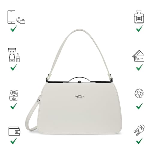 Image of Lavie Luxe Women's Book Satchel Frame Satchel Handbag | Satchel Bag for Work | Ladies Purse | Stylish Shoulder Bag | Gift For Women