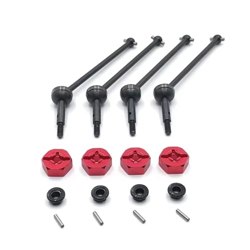 RC���[�V���O�p�[�c For WLtoys For 144001 144002 124016 124017 124018 124019 �����̑O��� 16 �i�J�b�v�����O CVD RC �J�[���i(Red)