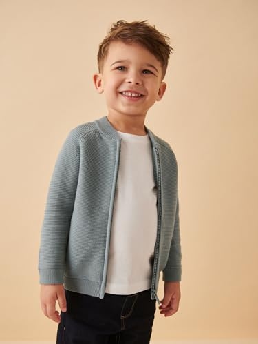 NEXT Jungen Standard Bomberjacke mit durchgehendem Reißverschluss Blau 68-74