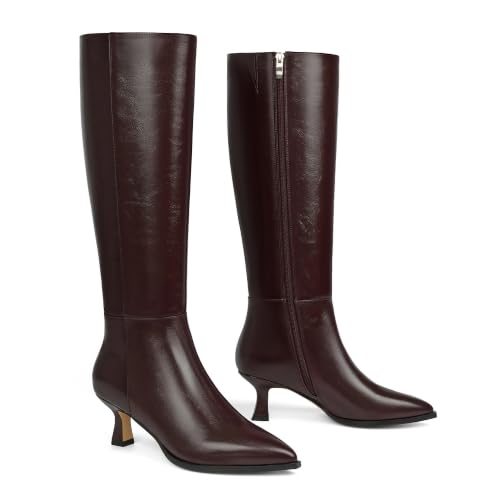Image of Modatope Knee High Boots for Women Kitten Heel Boots