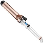 Hoson 45mm Curling Tongs Large Barrel Hair Curler, 1.5" Long Barrel Curling Wand Dual Voltage, Ceramic Tourmaline Coating with LCD Display, Glove Include