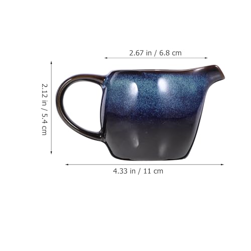 Zerodeko Ceramic Milk Jug, Gravy Boat with Handle, Mini Milk Pots, Anti-Drip Spout for Kitchen Coffee Milk Sauce Condiments - Image 2