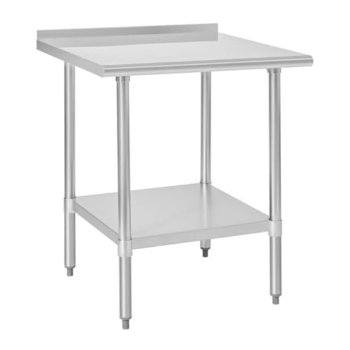 JINMLBO Stainless Steel Table Metal Prep Table with Backsplash & Adjustable Undershelf, Stainless Table for Commercial Kitchen, Outdoor, Restaurant, Hotel & Garage,6 Sizes(137x61x85cm)