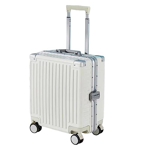 Suitcase with Wheels, Large Capacity Carry-on Suitcase, Wear-Resistant Suitcase, Detachable Partition Suitcase,White-46 * 40 * 22CM
