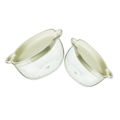 Set 2 coladores doble capa color amarillo claro para cocina