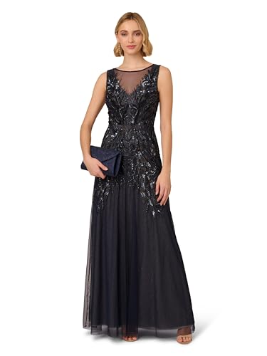 Image of Adrianna Papell Women's Bead Metallic Mesh Dress