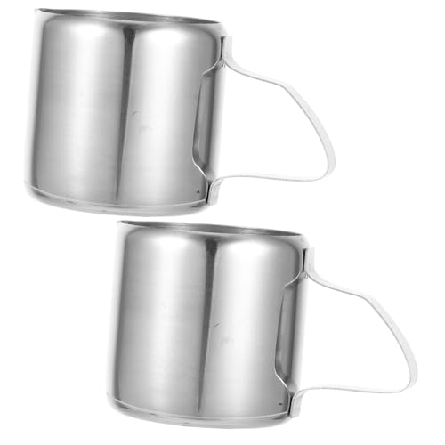 HIAKDOFT 2 pezzi Bricco Montalatte Acciaio per Cappuccino e Latte Art Portatile e Facile da Pulire Design Elegante e Resistente e Bar