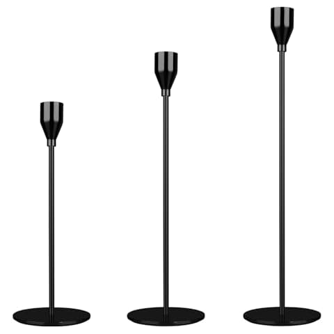 Set of 3 Black Candle Holders for All Occasions Cover