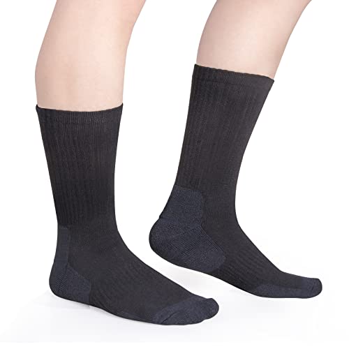 Men's Crew Socks Moisture Wicking Cushioned Training Athletic Socks For Men, Comfort Anti-Odor Work Sock, 5 Pairs4