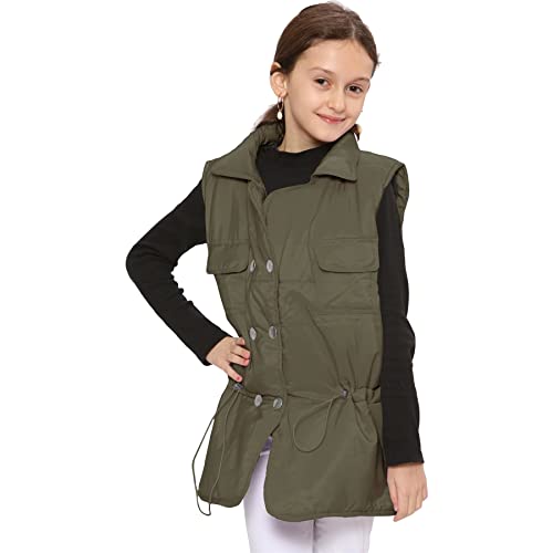 Veste longue sans manches fille, gilet matelassé chaud contre le froid