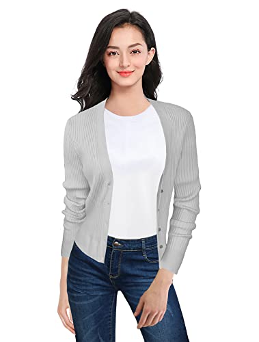 V28 Cardigan Sweaters For Women Open Front Fall Winter Ladies Button Up Crochet Sweater cover
